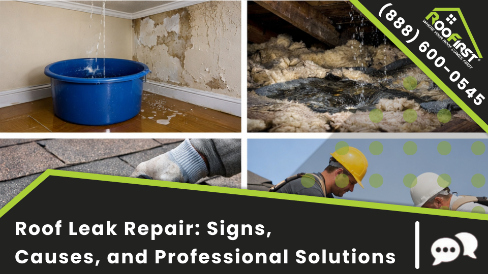 Roofirst Thumbnail Blog Roof Leak Repair Signs, Causes, and Professional Solutions